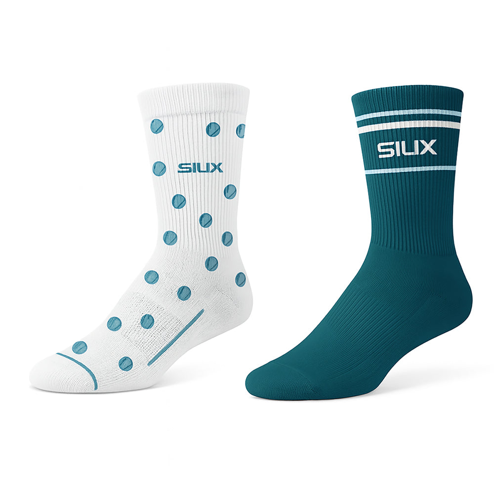 PACK 2 CALCETINES SIUX SILK 26 CAÑA ALTA WHITE GREEN