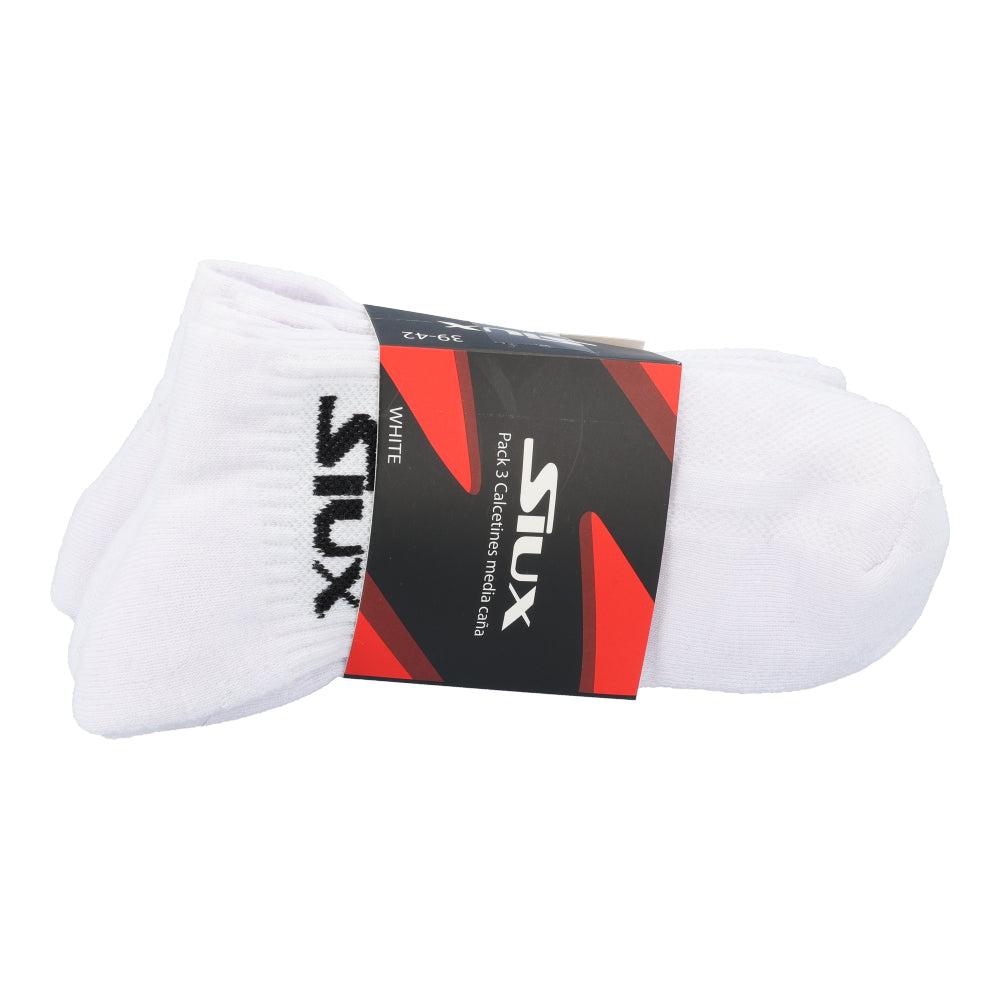 Pack 3 calcetines blancos Dhaka caña media (43/46)