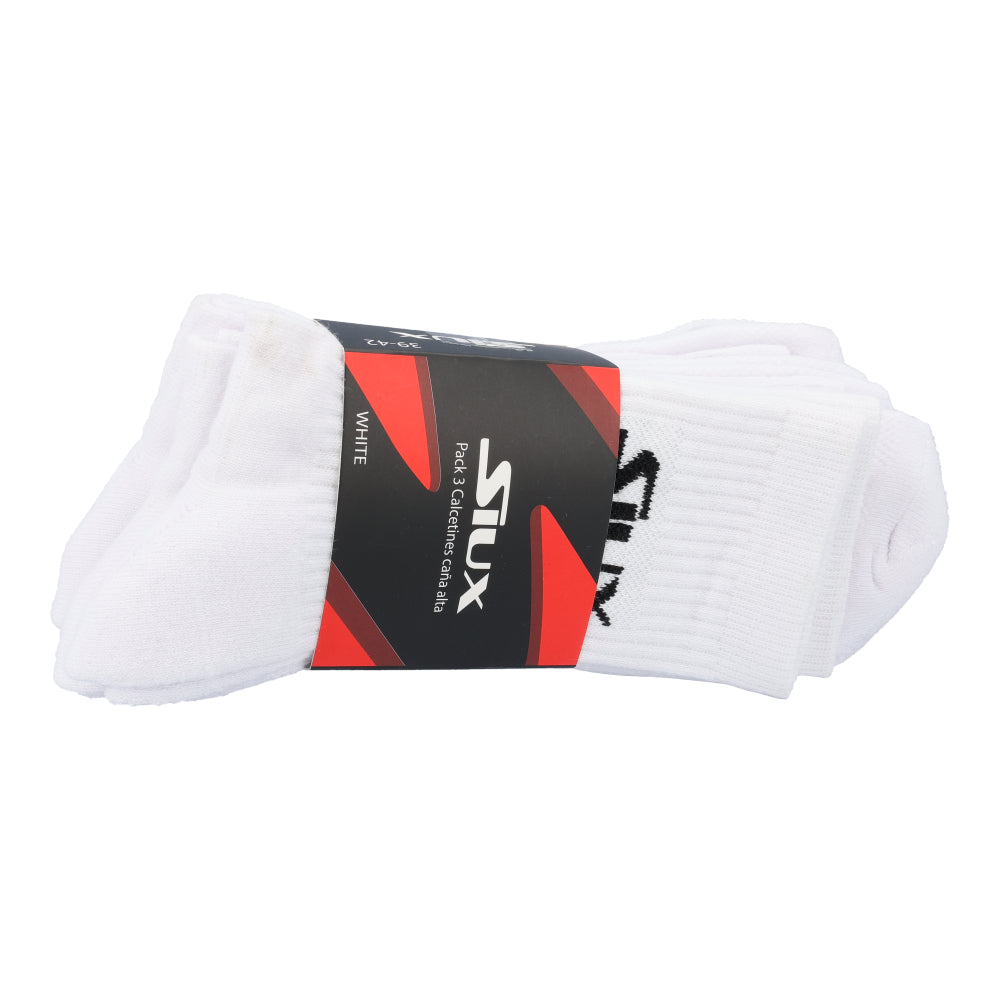 Pack 3 calcetines blancos Dhaka caña alta (43/46)